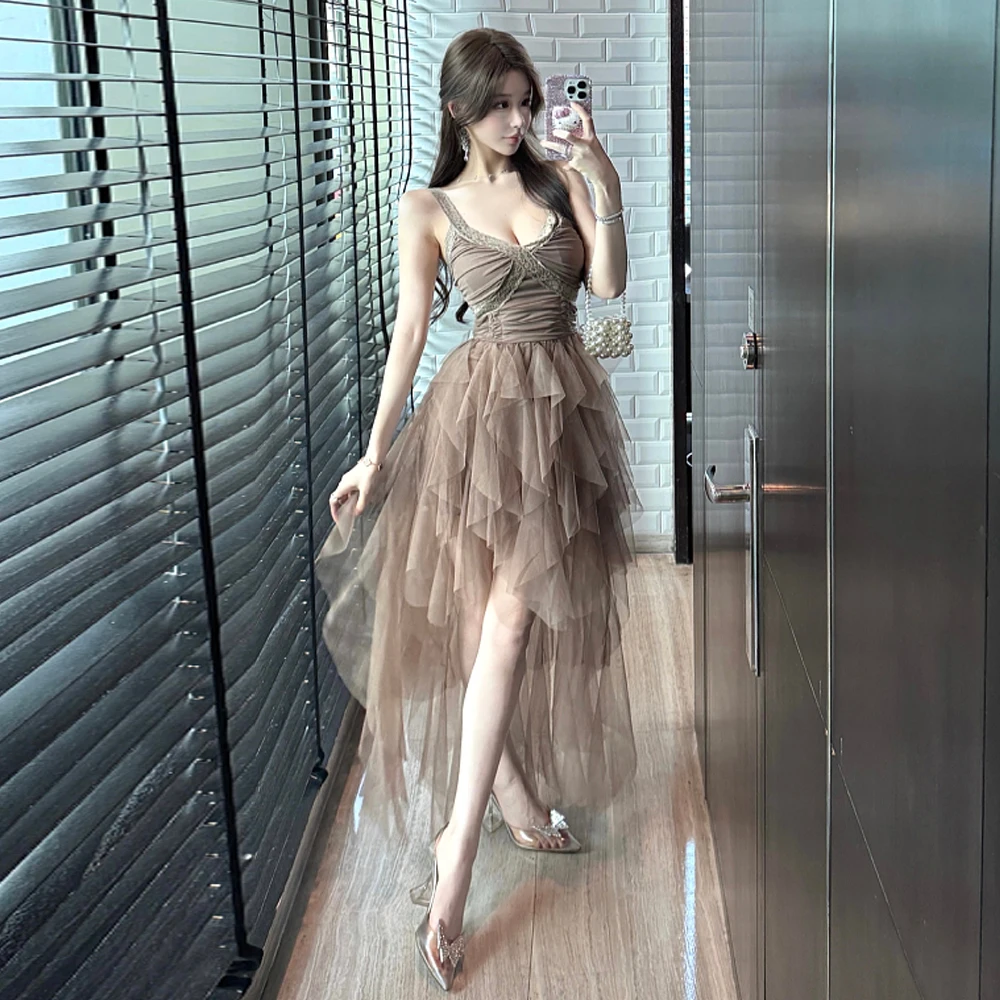 Ele Princ Sle Irregular Lace Strapl Gown Design Sensation Waist Inward Long Dr for Women Summer Season V-Ne ...
Ele Princ Sle Irregular Lace Strapl Gown Design Sensation Waist Inward Long Dr for Women Summer Season V-Ne ...