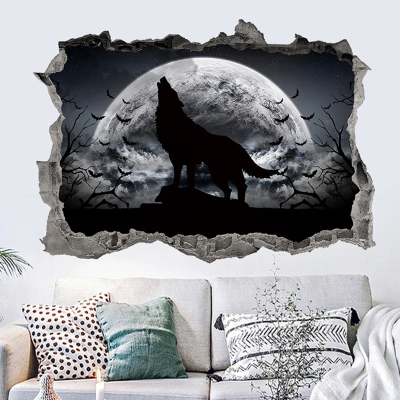 Night Wolf Howls Moon Vinyl Wall Hole Art Mural Stickers Removable for Home Decoration Aesthetic Rooms Animal Landscape Poster
Night Wolf Howls Moon Vinyl Wall Hole Art Mural Stickers Removable for Home Decoration Aesthetic Rooms Animal Landscape Poster