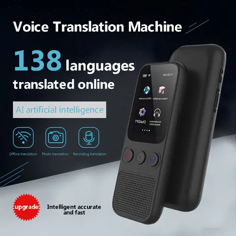 Language Translator Offline Voice Photo Translation WiFi Portable Translator 138 Languages Translator Device for Travel Business