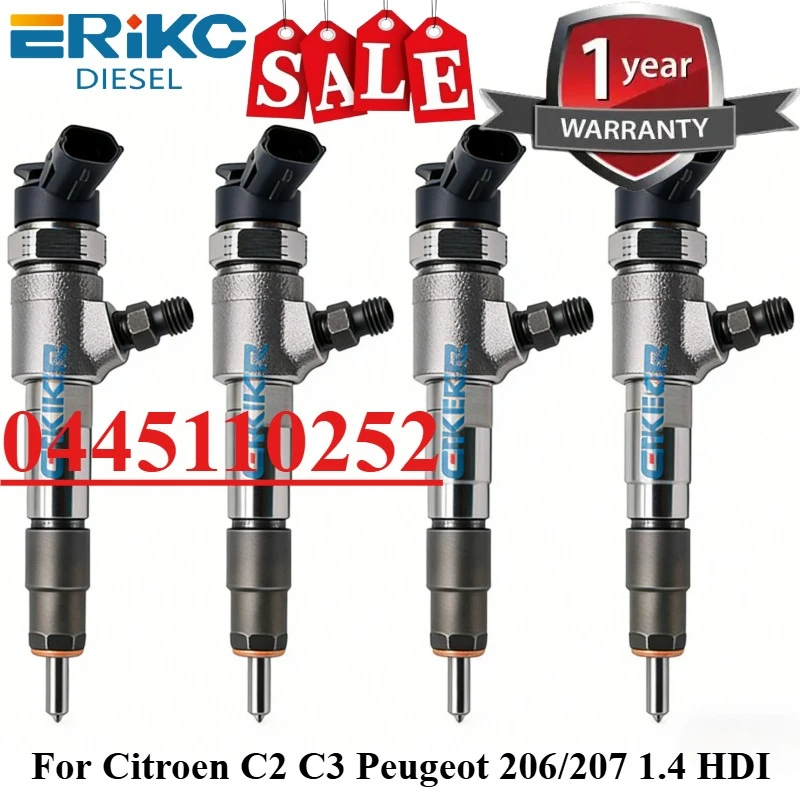 4PCS 0445110252 1980K2 9656588980 New Diesel Fuel Injector For Citroen C2 C3 Peugeot 206/207 1.4 HDI
4PCS 0445110252 1980K2 9656588980 New Diesel Fuel Injector For Citroen C2 C3 Peugeot 206/207 1.4 HDI