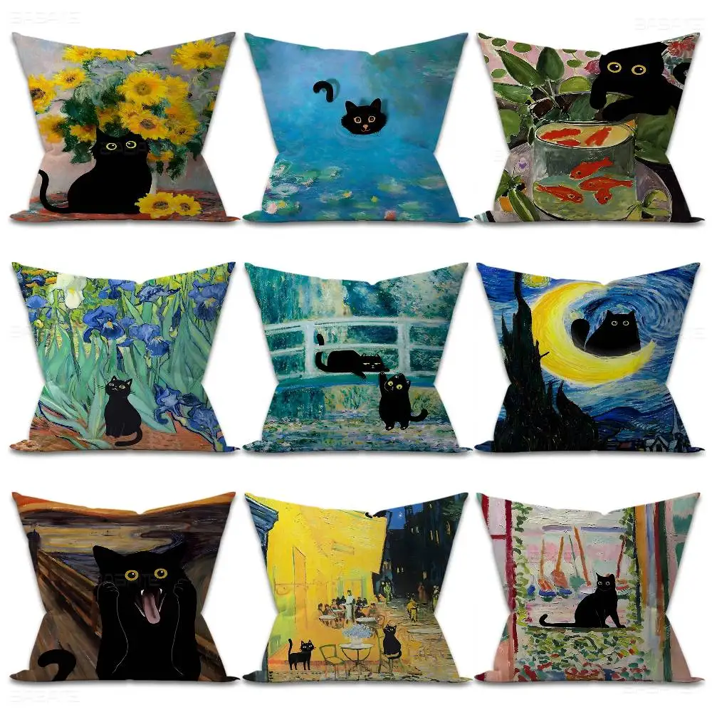 Funny Black Cat Famous Painting Pillow Cover for Bedroom Room and Living Room Sofa Decorative Cushion Cover
Funny Black Cat Famous Painting Pillow Cover for Bedroom Room and Living Room Sofa Decorative Cushion Cover