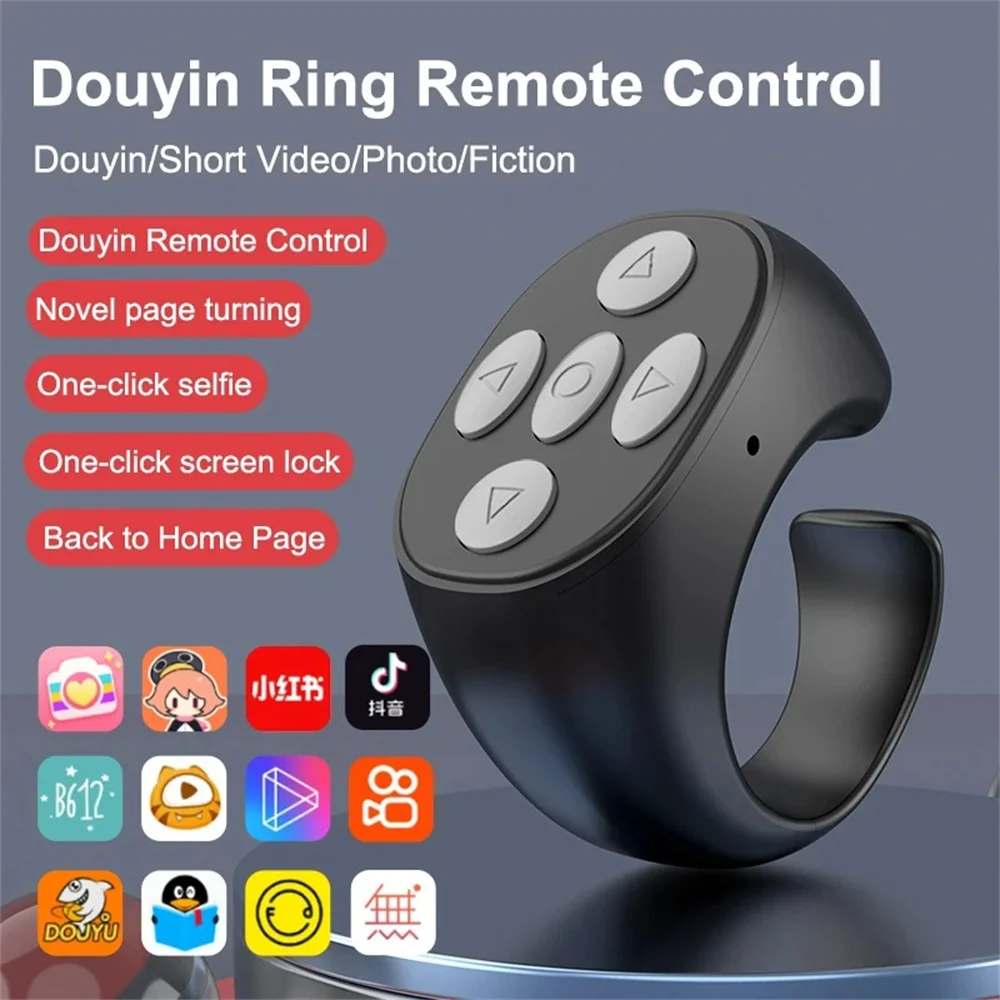 Wireless Bluetooth-Compatible Ring Controller Type-C Charging Smart Fingertip Selfie Video Controller Portable for Mobile Phone
Wireless Bluetooth-Compatible Ring Controller Type-C Charging Smart Fingertip Selfie Video Controller Portable for Mobile Phone