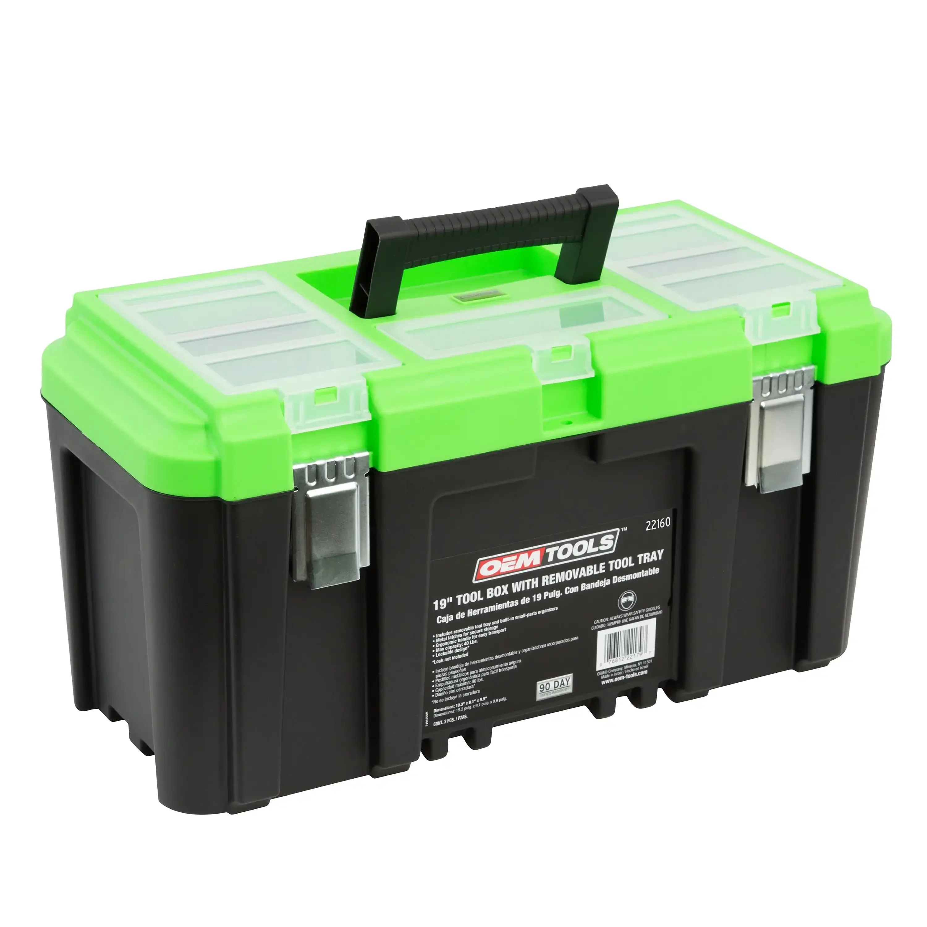 19"Tool Box W/Removable Tool Tray, Security Slot for Padlocks, Easy Access Tool Box Multiple Compartments Lid, Max. Weight 40 Lb
19"Tool Box W/Removable Tool Tray, Security Slot for Padlocks, Easy Access Tool Box Multiple Compartments Lid, Max. Weight 40 Lb