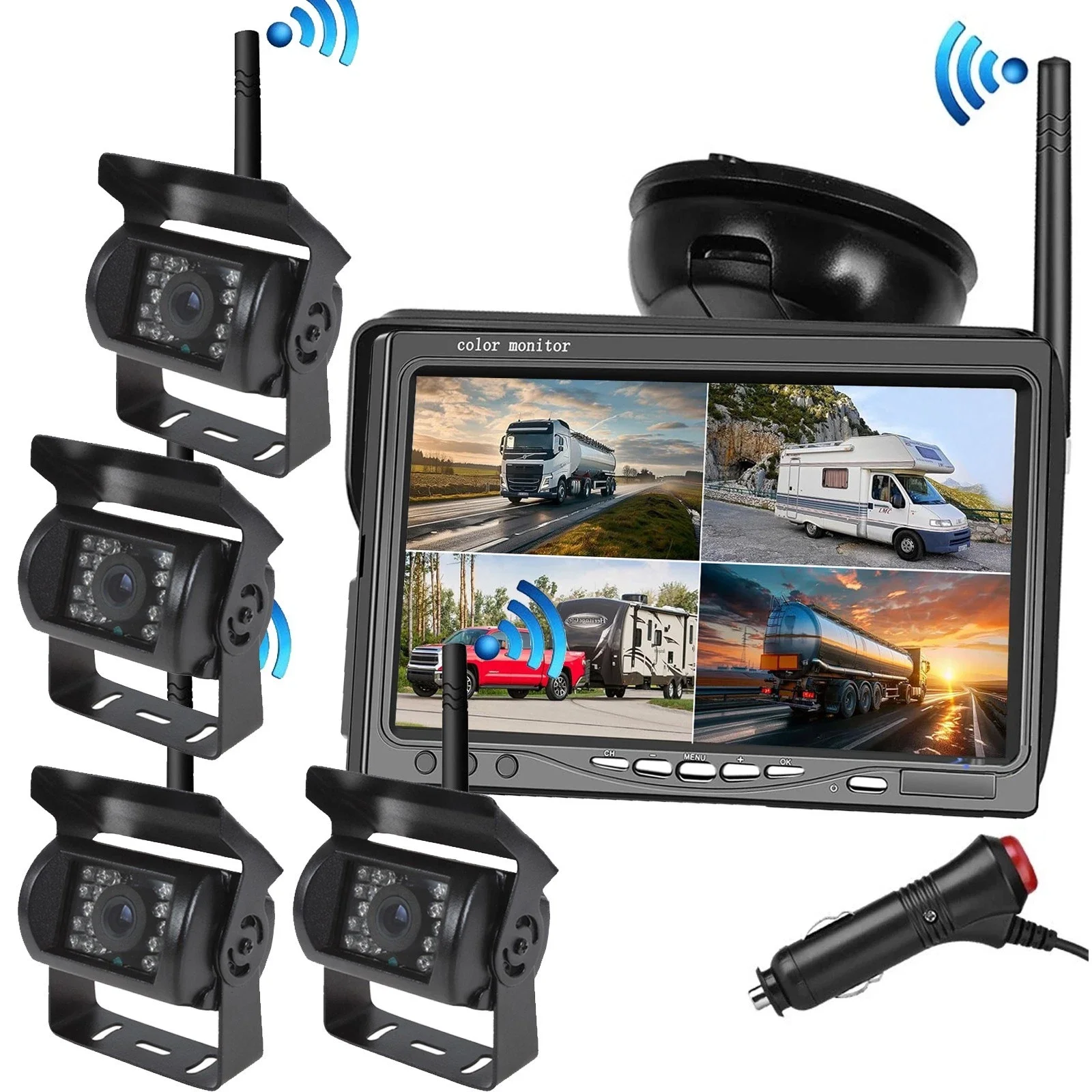 Lastbus Беспроводная цифровая водонепроницаемая резервная камера ночного видения с 7-дюймовым IPS-экраном Quad Split Monitor для каравана, автобуса, прицепа Rv
Lastbus Беспроводная цифровая водонепроницаемая резервная камера ночного видения с 7-дюймовым IPS-экраном Quad Split Monitor для каравана, автобуса, прицепа Rv