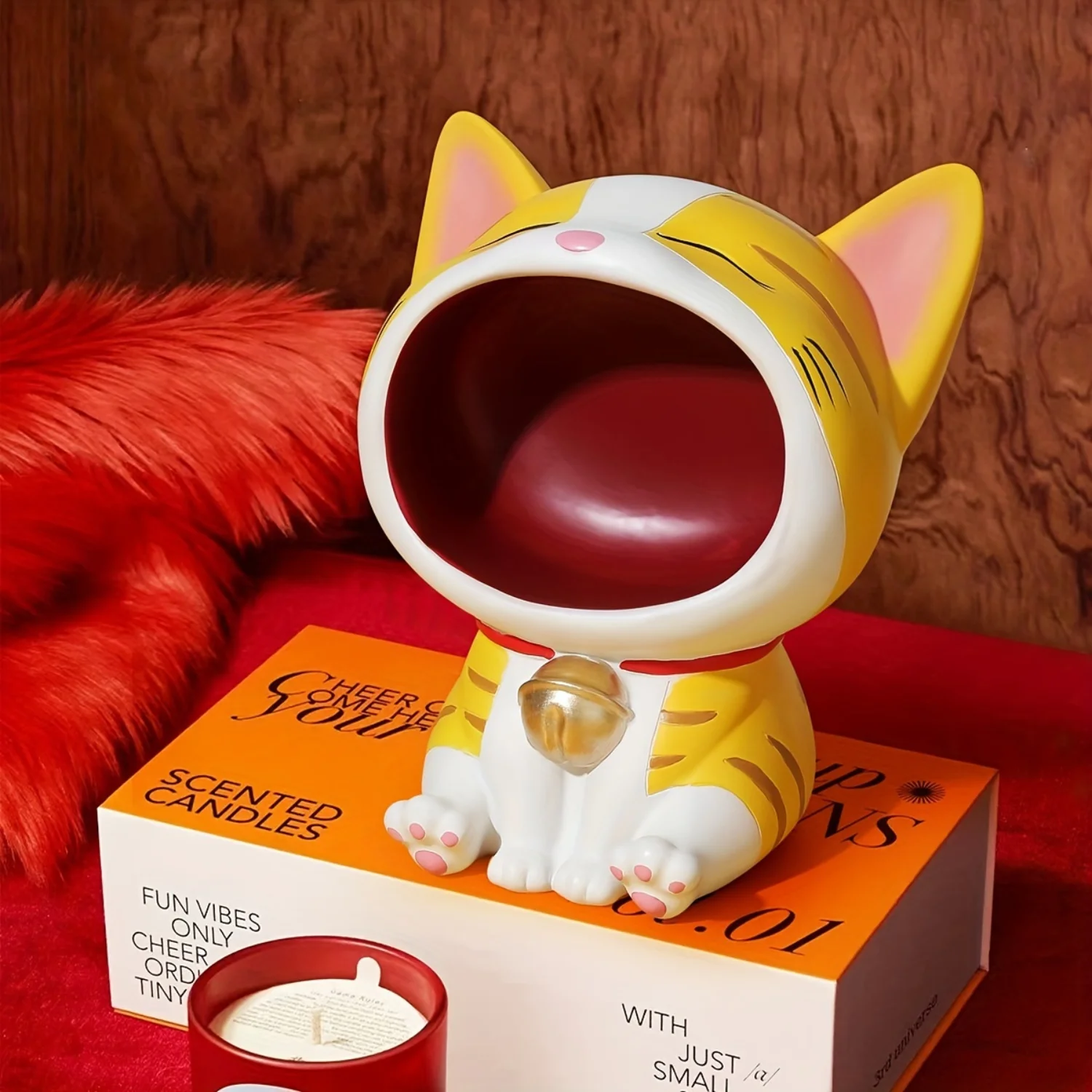 1pc Cute Cat Statue New Year Gift, Big Mouth Cat Ornament Resin Figurine Key Jewelry Box, Aesthetic Shop Decor, Kitchen Accessor
1pc Cute Cat Statue New Year Gift, Big Mouth Cat Ornament Resin Figurine Key Jewelry Box, Aesthetic Shop Decor, Kitchen Accessor
