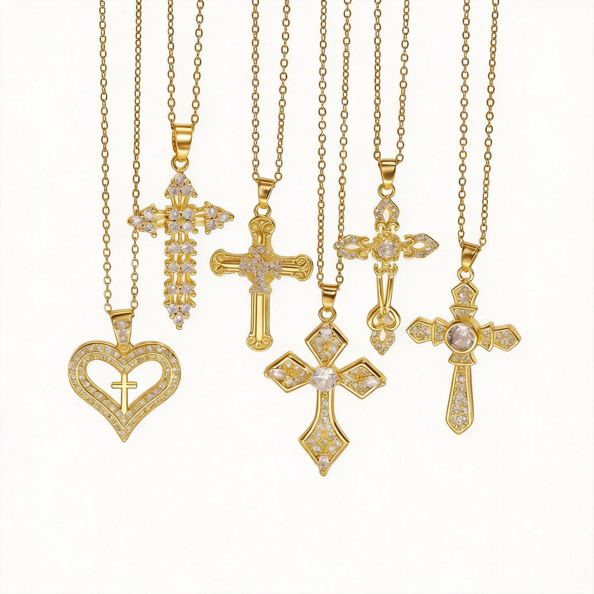 Gold Plated Copper Micro Paved Cubic Zirconia Heart Cross Pendant Necklaces For Women Lucky Blessing Faith Jewelry Trendy Party
Gold Plated Copper Micro Paved Cubic Zirconia Heart Cross Pendant Necklaces For Women Lucky Blessing Faith Jewelry Trendy Party