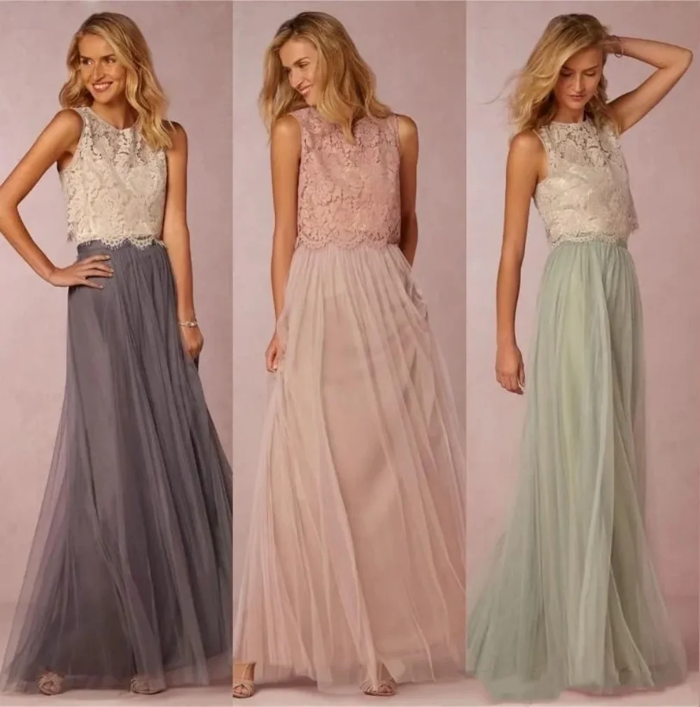Unique Robe de soirée 2024 Two Pieces Lace Bridesmaid Dresses A-Line Prom Dress Tulle Wedding Party Dress Formal Occasion Dress
Unique Robe de soirée 2024 Two Pieces Lace Bridesmaid Dresses A-Line Prom Dress Tulle Wedding Party Dress Formal Occasion Dress