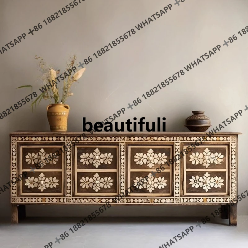 French vintage painted entryway cabinet home multi-drawer storage living room decoration TV cabinet
French vintage painted entryway cabinet home multi-drawer storage living room decoration TV cabinet