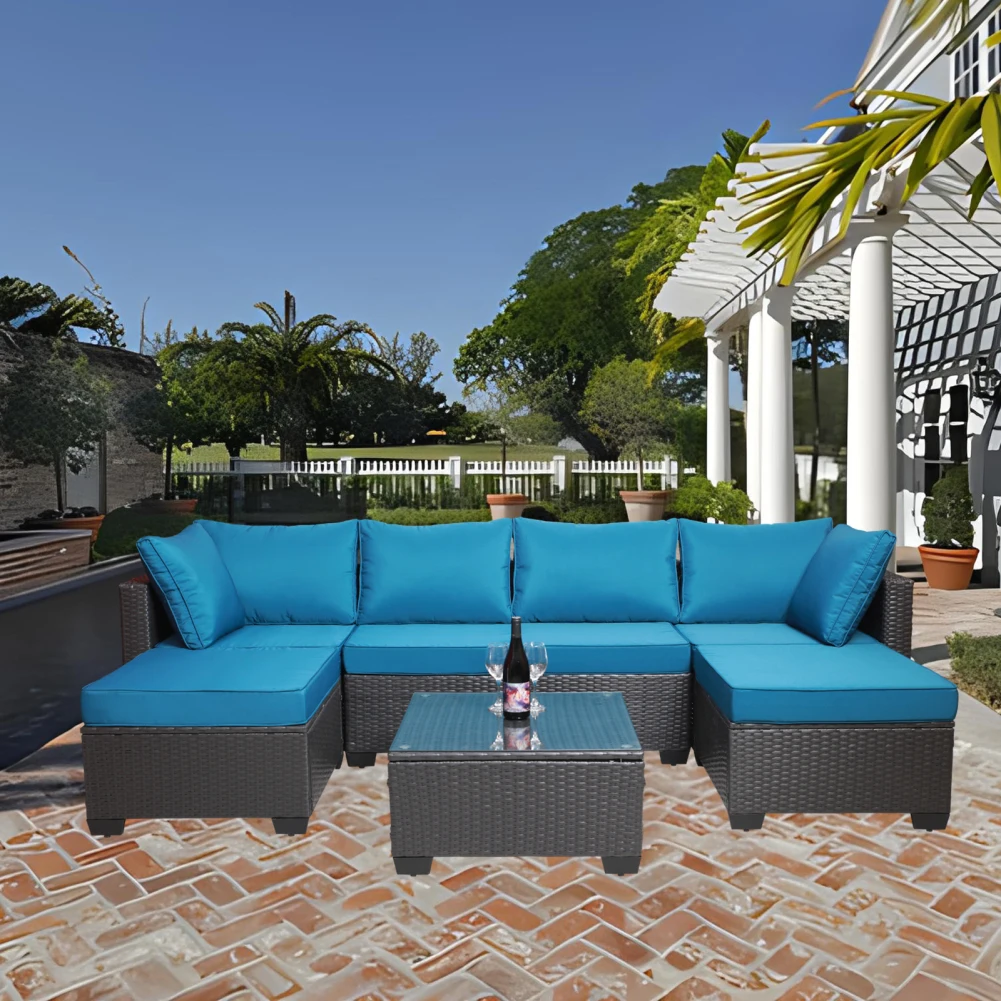 Outdoor Patio Furniture 7 Piece Patio Sectional With Metal Frame Coffee Table Waterproof Cushion Outdoor Sectional Sofa Set
Outdoor Patio Furniture 7 Piece Patio Sectional With Metal Frame Coffee Table Waterproof Cushion Outdoor Sectional Sofa Set