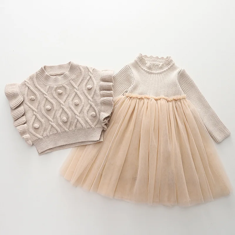 Girls Knitted Dresses Spring Autumn Children Woolen Jersey Sweaters Vest Dress 2pcs Princess Suit For Baby Party Clothes Kids 6Y
Girls Knitted Dresses Spring Autumn Children Woolen Jersey Sweaters Vest Dress 2pcs Princess Suit For Baby Party Clothes Kids 6Y