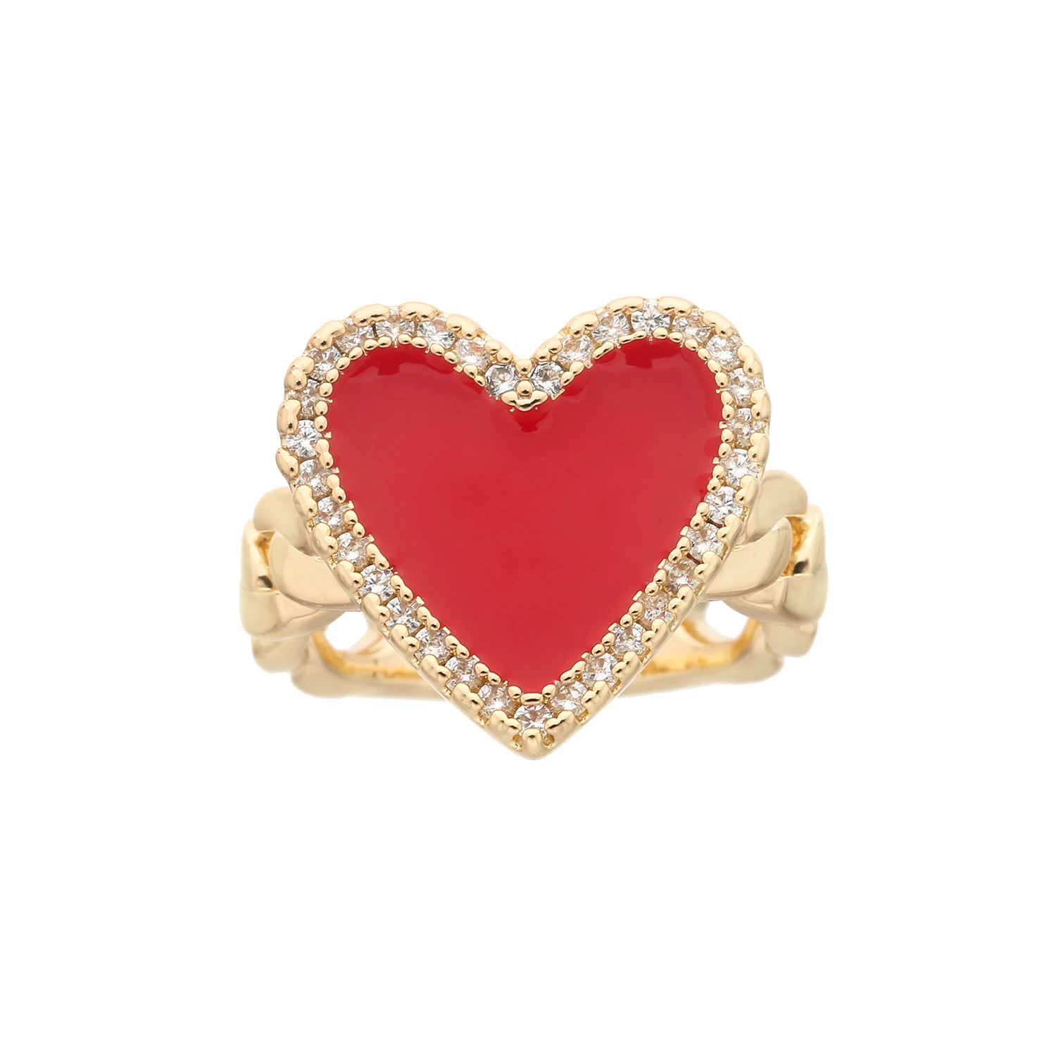 European and American Popular 14K Gold-Plated Heart-Shaped Ring Fashion Jewelry for Men and Women, No Fading, Free Shipping
European and American Popular 14K Gold-Plated Heart-Shaped Ring Fashion Jewelry for Men and Women, No Fading, Free Shipping