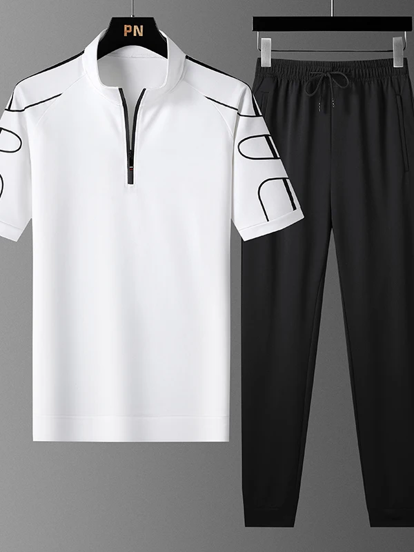 Мужской повседневный спортивный костюм: модный летний комплект из футболки и длинных брюк в корейском стиле, новинка
Мужской повседневный спортивный костюм: модный летний комплект из футболки и длинных брюк в корейском стиле, новинка