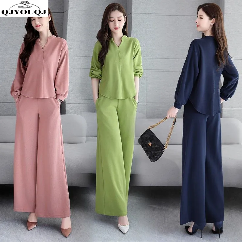Spring Korean New Women's Set Fashion Slimming Top+Wide Leg Pants Two Piece Set Trendy
Spring Korean New Women's Set Fashion Slimming Top+Wide Leg Pants Two Piece Set Trendy