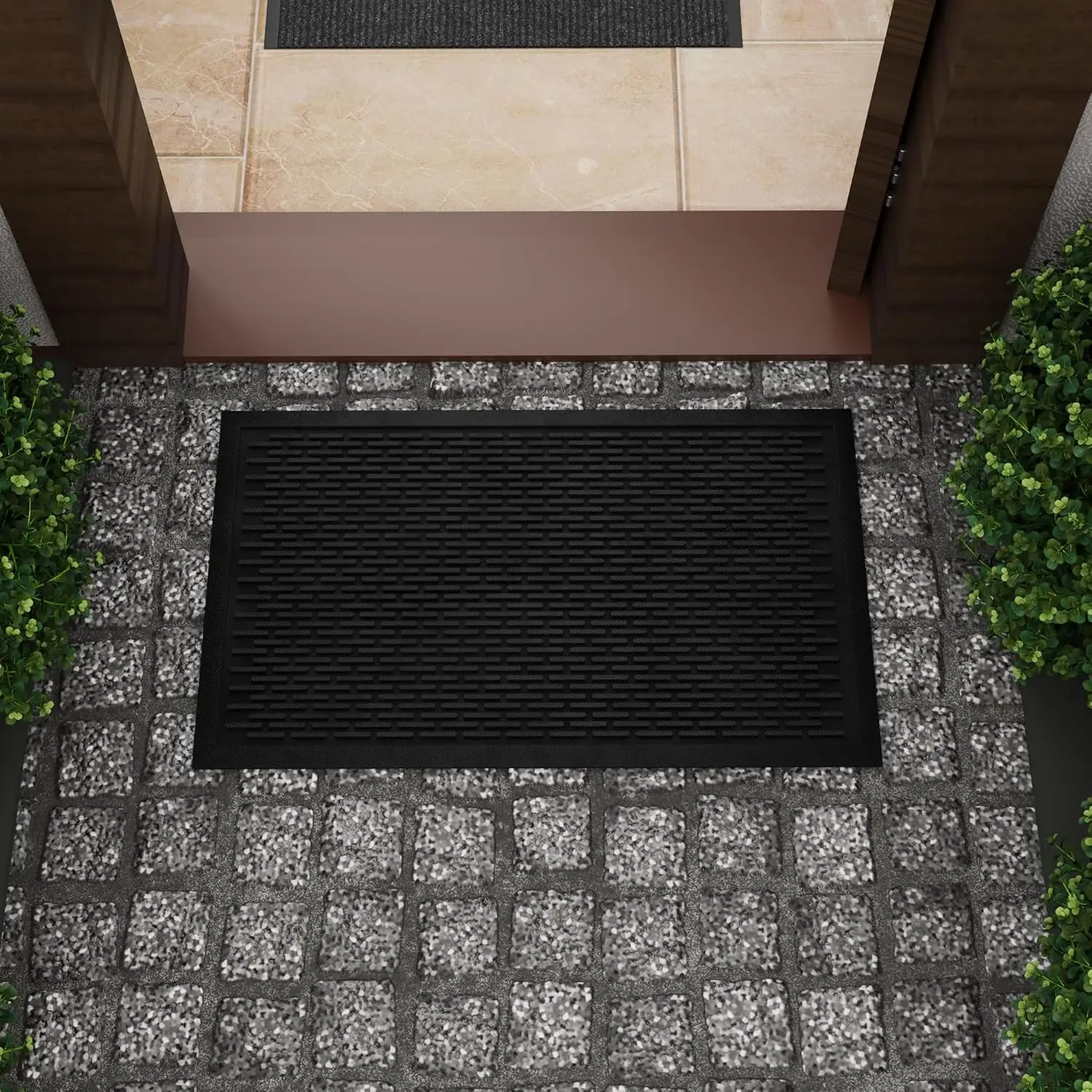 Heavy-Duty Rubber Outdoor Doormat with Ridge Scraper Pattern, Non-Slip Entry Mat for Mud and Dirt Control, 18x30 Inches Black
Heavy-Duty Rubber Outdoor Doormat with Ridge Scraper Pattern, Non-Slip Entry Mat for Mud and Dirt Control, 18x30 Inches Black