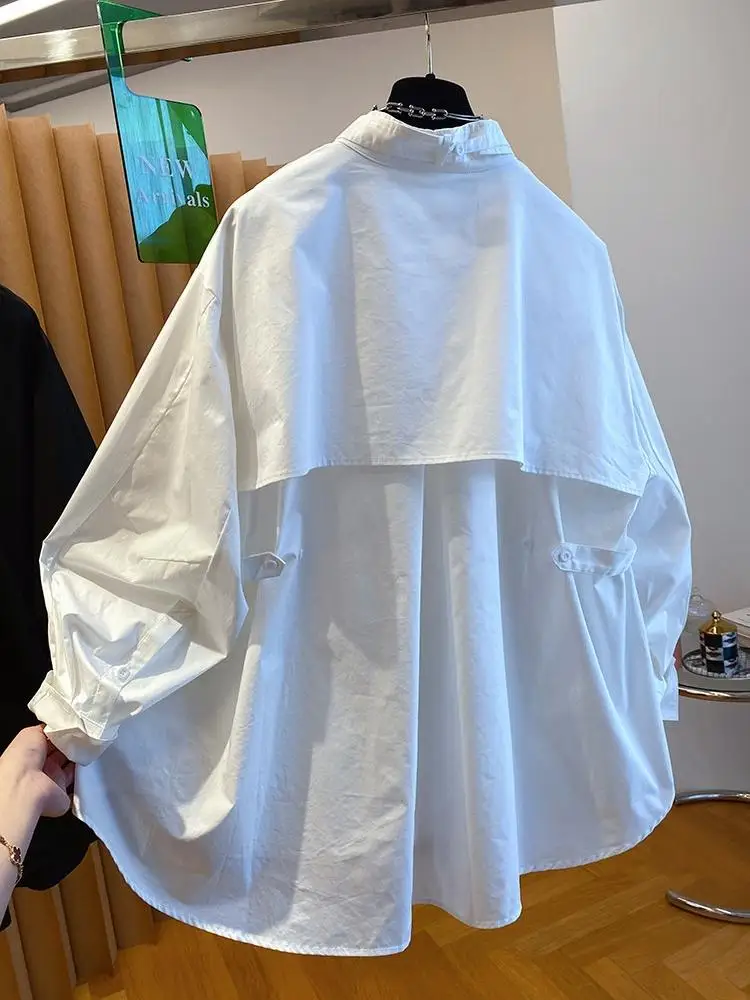 Рубашки SuperAen в корейском стиле, оверсайз, простые черные, с длинными рукавами, весна 2026, новые, свободные, хлопковые, с воротником-стойкой
Рубашки SuperAen в корейском стиле, оверсайз, простые черные, с длинными рукавами, весна 2026, новые, свободные, хлопковые, с воротником-стойкой