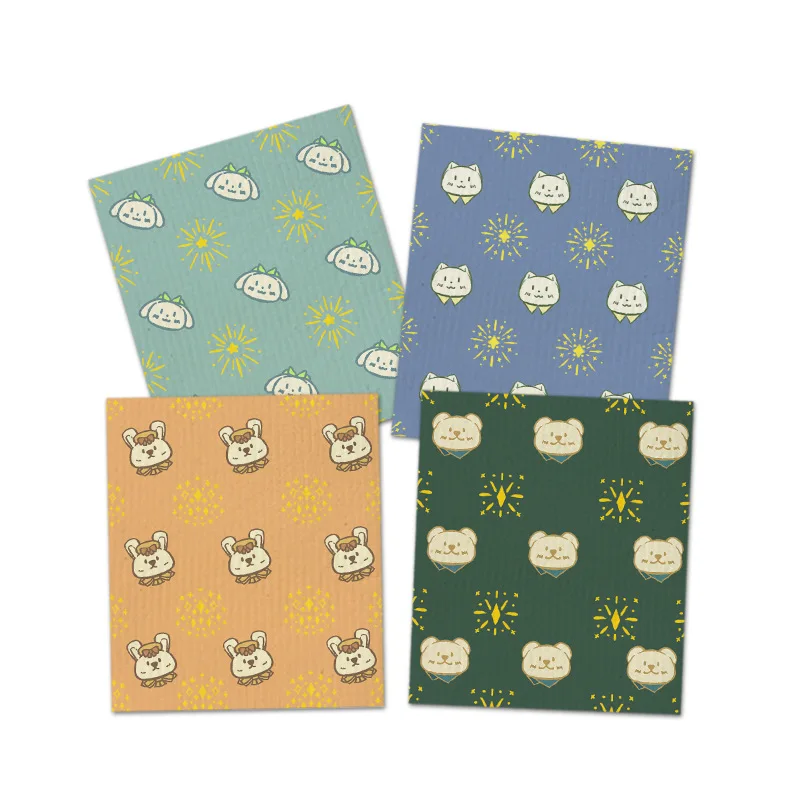 Cute Animals Swedish Dishcloths for Kitchen 4 Pack Watercolor Reusable Paper Towels Dish Towel Non-Scratch Cellulose Napkin
Cute Animals Swedish Dishcloths for Kitchen 4 Pack Watercolor Reusable Paper Towels Dish Towel Non-Scratch Cellulose Napkin