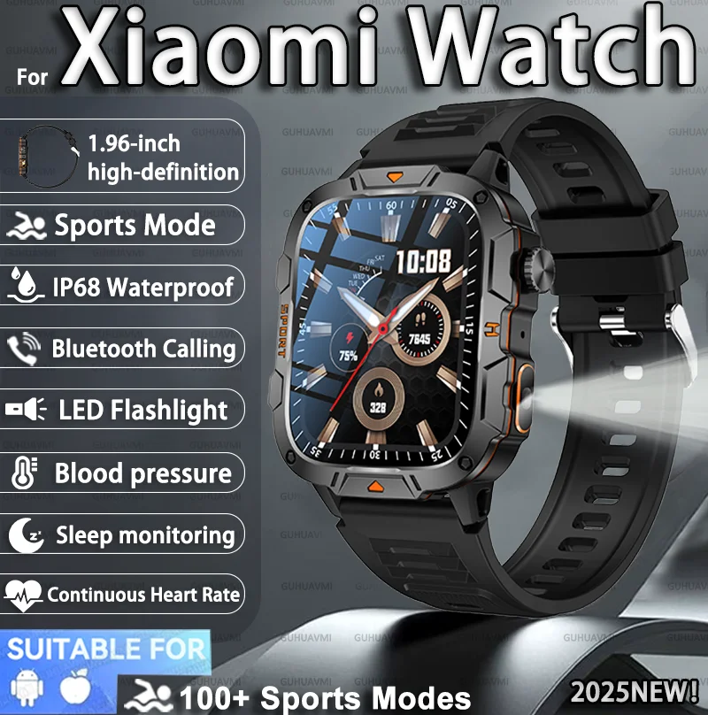 2025 New For Xiaomi Military Smart watch Men Sports HD Bluetooth call Health monitoring 5ATM Waterproof Flashlight Smart Watch
2025 New For Xiaomi Military Smart watch Men Sports HD Bluetooth call Health monitoring 5ATM Waterproof Flashlight Smart Watch