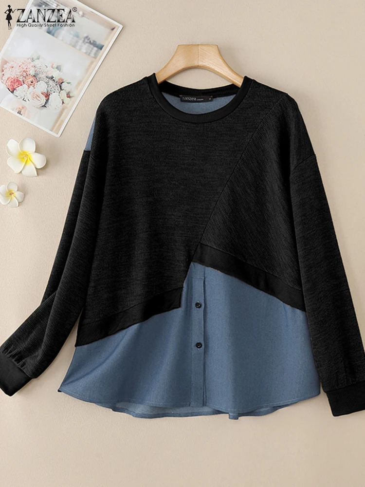 ZANZEA Streetwear O Neck Hoodies 2025 Spring Chic Fashion Knitted Patchwork Women's Sweatshirts Long Sleeve Casual Pullovers
ZANZEA Streetwear O Neck Hoodies 2025 Spring Chic Fashion Knitted Patchwork Women's Sweatshirts Long Sleeve Casual Pullovers