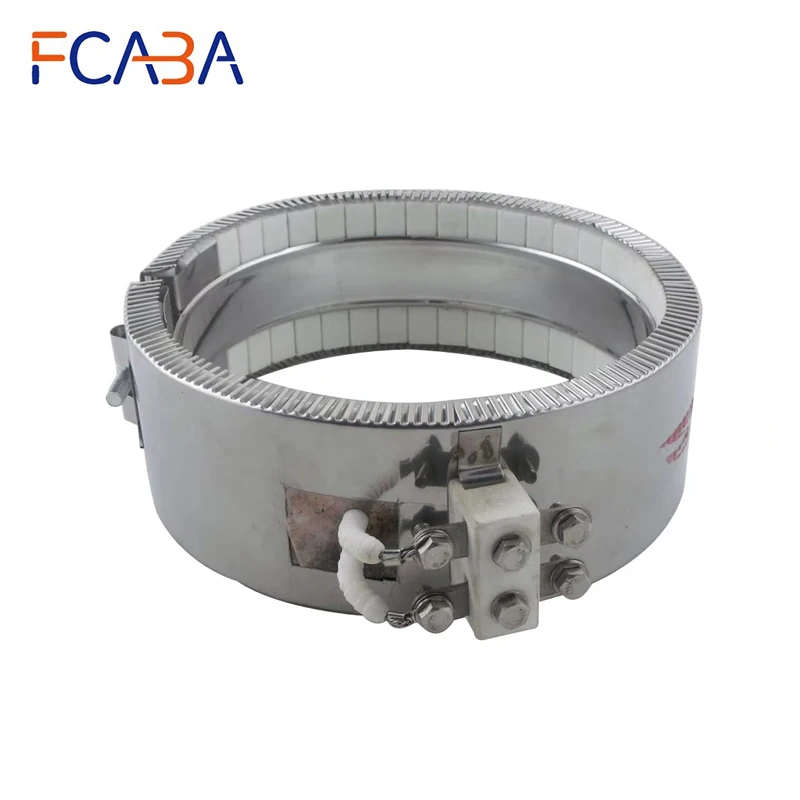 FCABA Ceramic Heating Band Heater 3300W 220V 210*100mm Stainless Steel High Temperature Band Element
FCABA Ceramic Heating Band Heater 3300W 220V 210*100mm Stainless Steel High Temperature Band Element