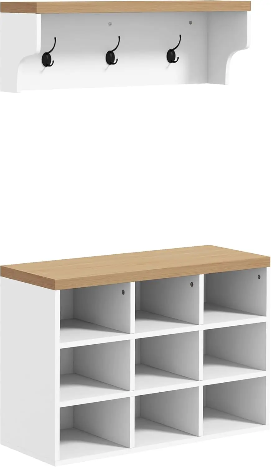 2-In-1 Coat Ra Shoe Bench Set, 5-Hook Hall Tree With Bench And Shoe Storage For 9 Pairs Of Shoes For Entryway, Hallway, White
2-In-1 Coat Ra Shoe Bench Set, 5-Hook Hall Tree With Bench And Shoe Storage For 9 Pairs Of Shoes For Entryway, Hallway, White