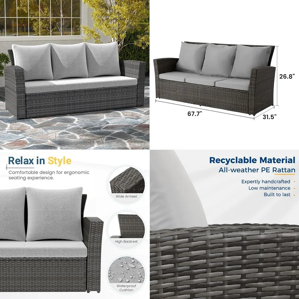 Outdoor 3 Seater Daybed, Acacia Wood Day Bed Couch Sofa with Cushions for Patio Backyard, Garden, Light Grey
Outdoor 3 Seater Daybed, Acacia Wood Day Bed Couch Sofa with Cushions for Patio Backyard, Garden, Light Grey