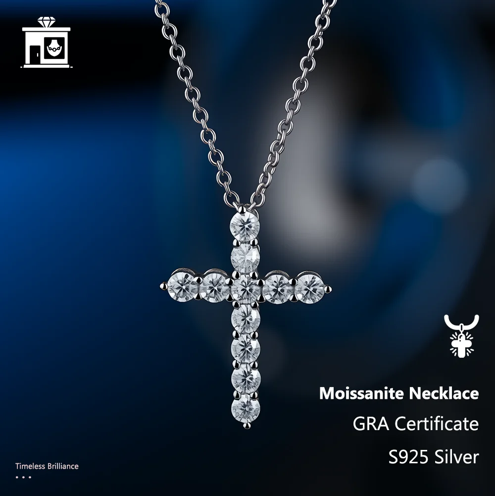2.5mm Moissanite Stone Cross Shape Necklace With GRA Certificate S925 Sterling Silver Man Women Fashion Jewellry
2.5mm Moissanite Stone Cross Shape Necklace With GRA Certificate S925 Sterling Silver Man Women Fashion Jewellry