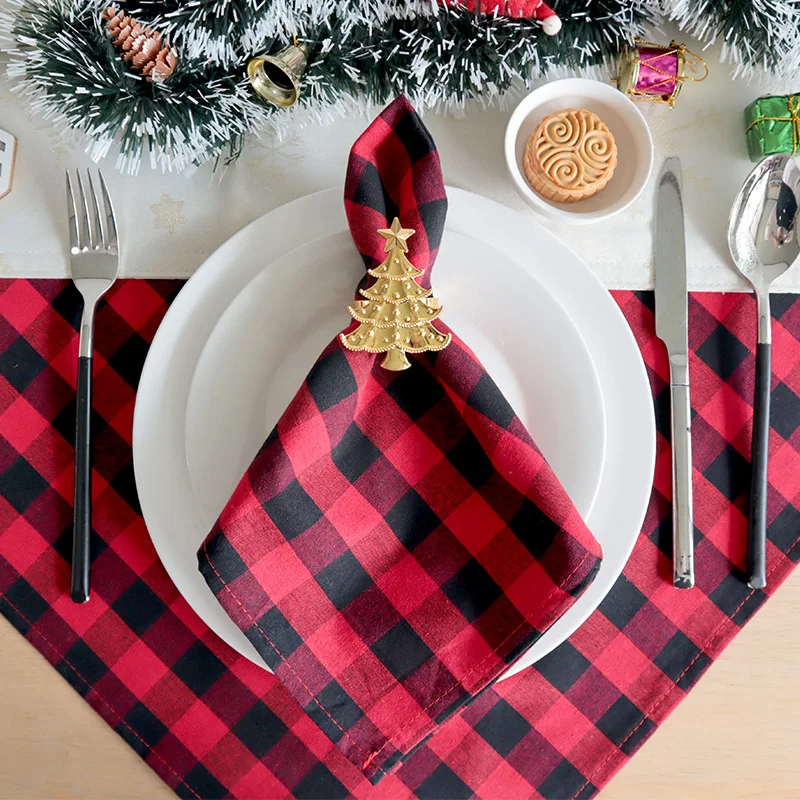4PCS 40x40cm Christmas Decoration Red white Black Plaid Napkins Woven Polyester Cotton Table Placemats Home Party Dining Decor
4PCS 40x40cm Christmas Decoration Red white Black Plaid Napkins Woven Polyester Cotton Table Placemats Home Party Dining Decor