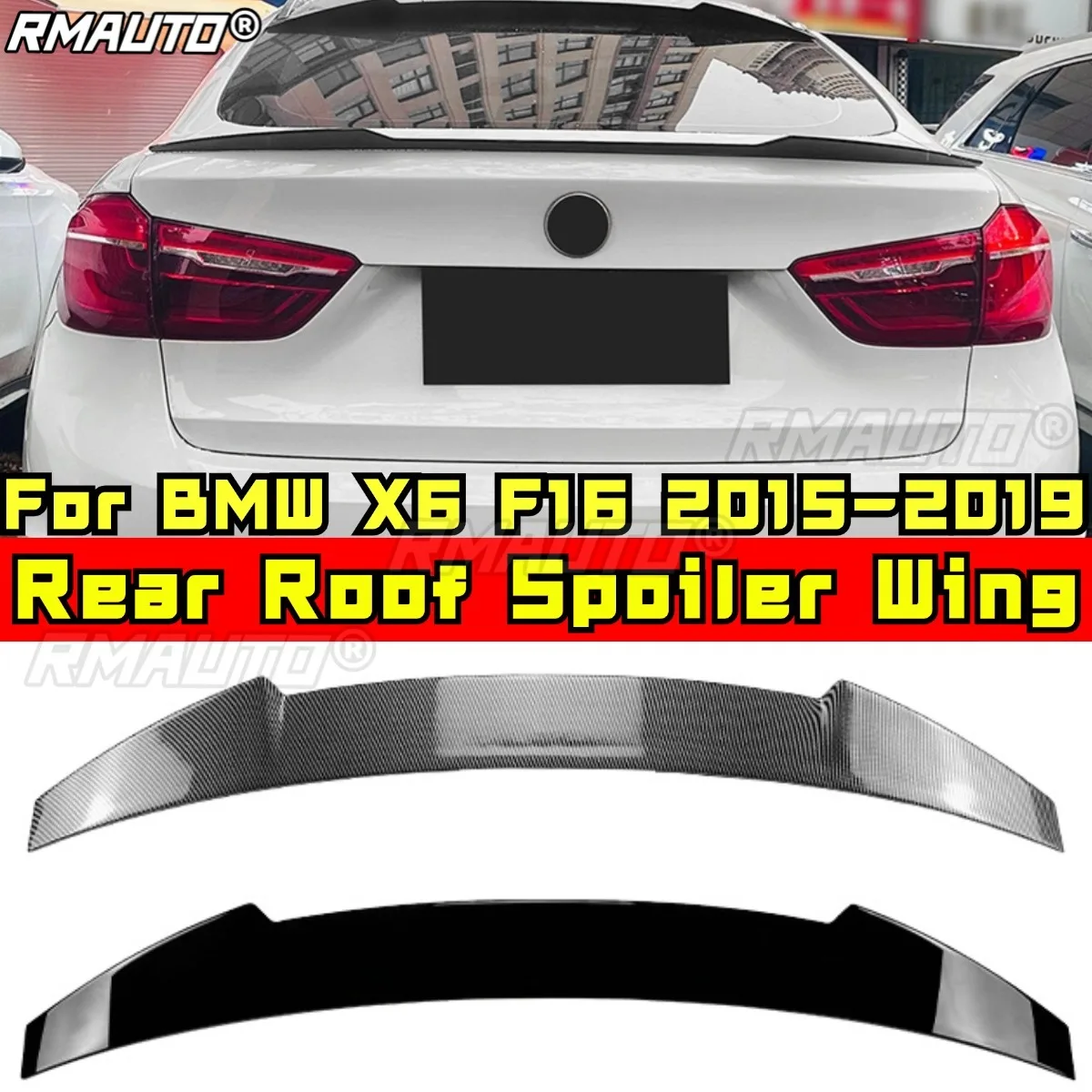 For BMW X6 F16 2015-2019 Body Kit Rear Roof Wing Rear Roof Spoiler Car Accessories
For BMW X6 F16 2015-2019 Body Kit Rear Roof Wing Rear Roof Spoiler Car Accessories