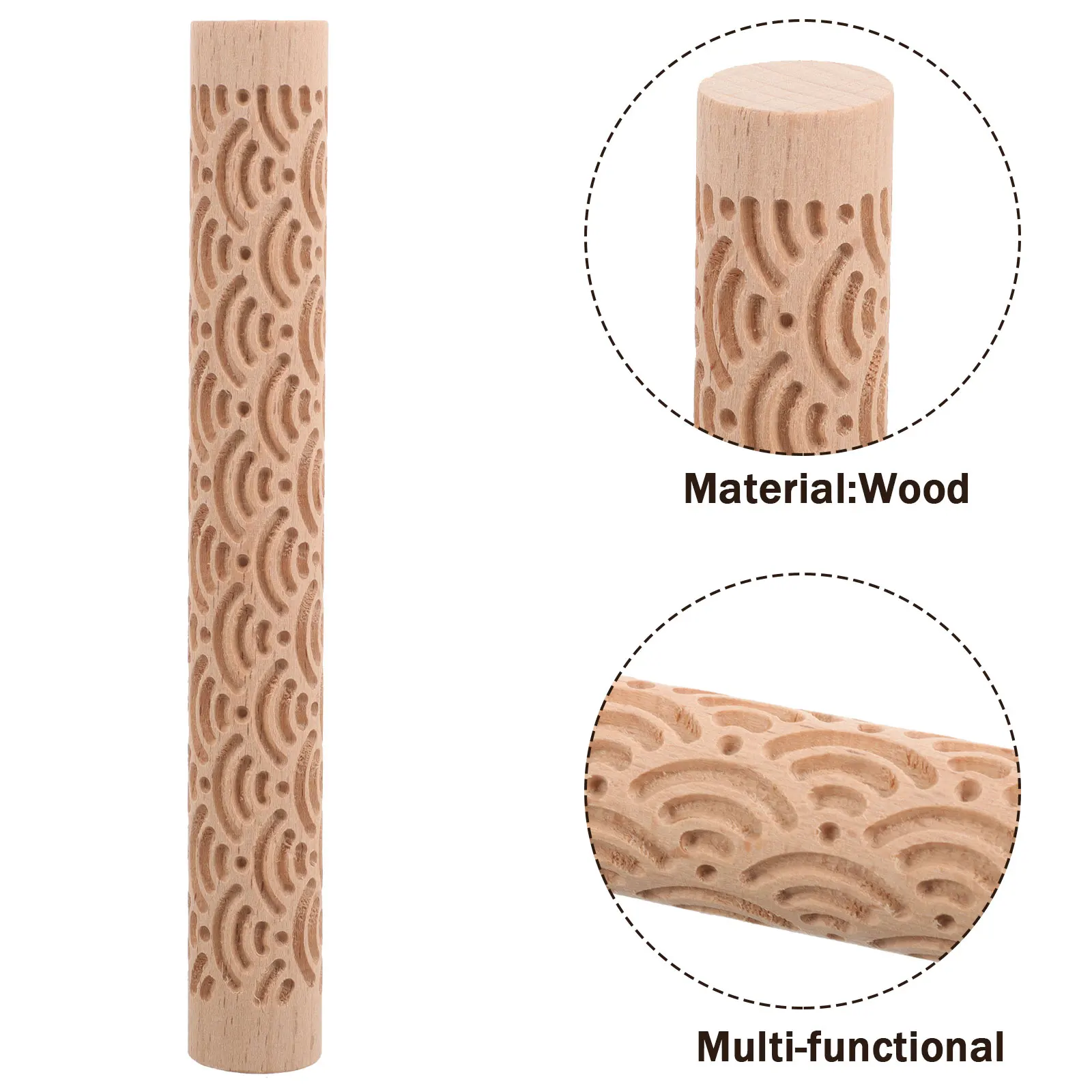Wooden Rolling Pin Mold Clay Rollers Pottery Tools Texture Hand Roller Polymer Clay Stamps DIY Water Wave Pattern
Wooden Rolling Pin Mold Clay Rollers Pottery Tools Texture Hand Roller Polymer Clay Stamps DIY Water Wave Pattern