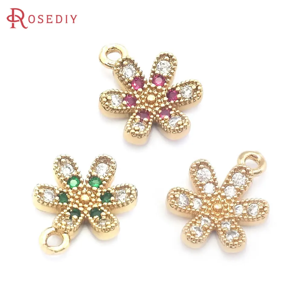 10PCS 10x13MM High Quality 18K Gold Color Brass and Zircon Flower Charms Pendants Jewelry Making Diy Findings Accessories
10PCS 10x13MM High Quality 18K Gold Color Brass and Zircon Flower Charms Pendants Jewelry Making Diy Findings Accessories