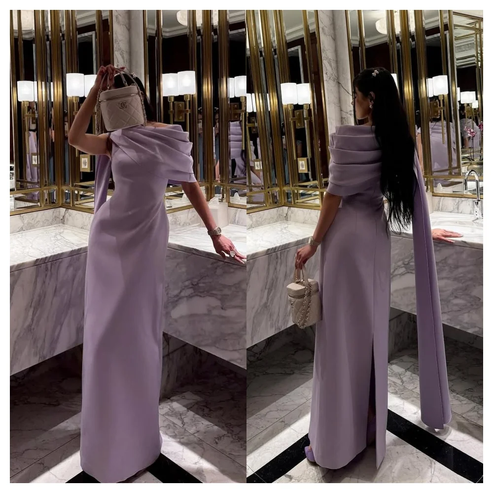 Customized Customized Fashion Purple Jersey Evening Dress Modern Boat Neck Off the Shoulder Sleeveless Party Dress Soft Celebri
Customized Customized Fashion Purple Jersey Evening Dress Modern Boat Neck Off the Shoulder Sleeveless Party Dress Soft Celebri