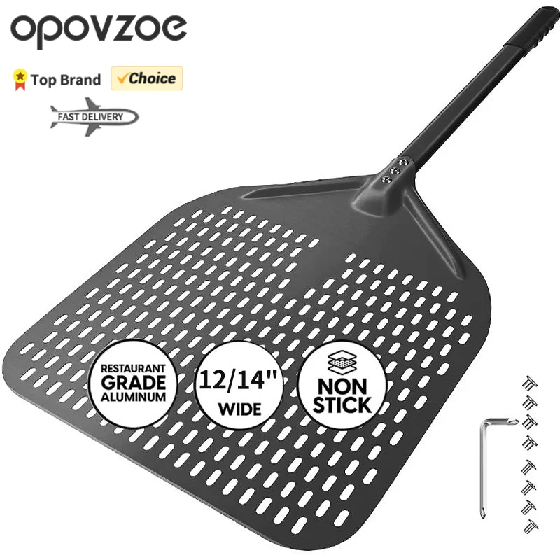 Extra Large Pizza Turning Peel With Metal Handle 12/14 inch Hard Anodized Aluminum Pizza Peel Professional Pizza Paddle
Extra Large Pizza Turning Peel With Metal Handle 12/14 inch Hard Anodized Aluminum Pizza Peel Professional Pizza Paddle