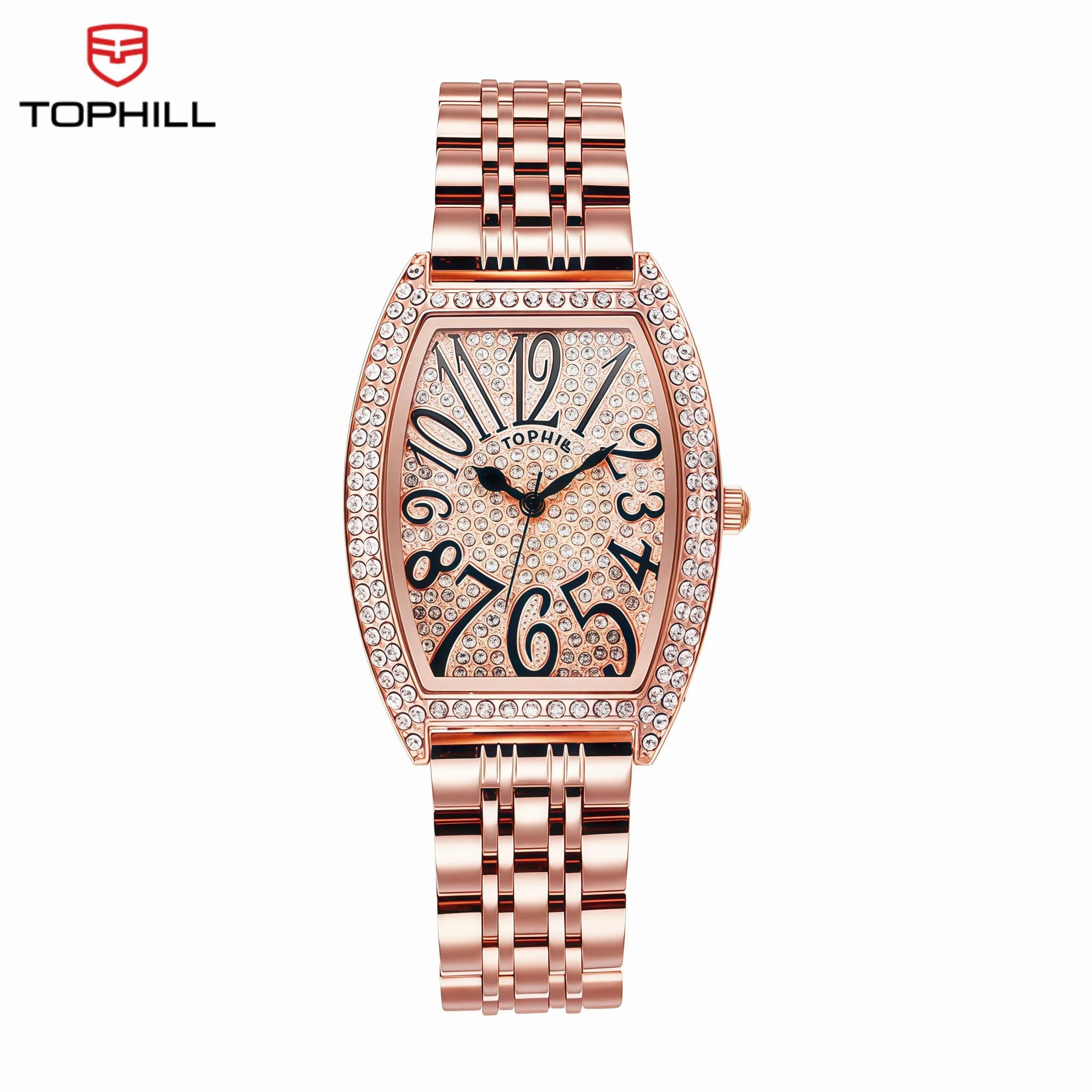 TOPHILL Women’s Iceout Watch Quartz Movement Rose Gold Bling Crystal Watch Gift for her
TOPHILL Women’s Iceout Watch Quartz Movement Rose Gold Bling Crystal Watch Gift for her