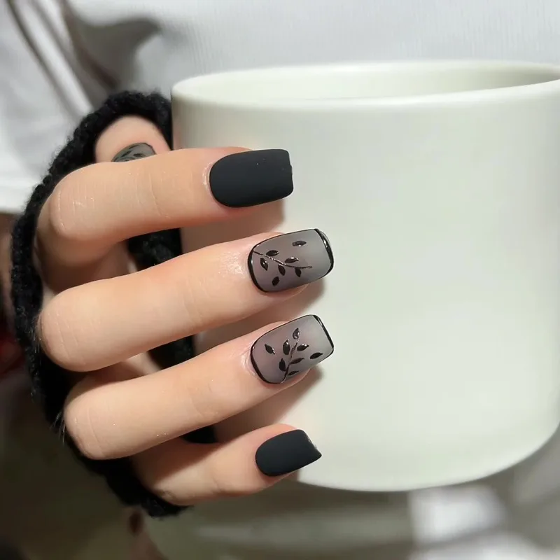 10pcs Handmade Chinese Style Autumn Winter Matte Black Artificial Press on Nails High Quality Acrylic Fake Nails Self-adhesive
10pcs Handmade Chinese Style Autumn Winter Matte Black Artificial Press on Nails High Quality Acrylic Fake Nails Self-adhesive