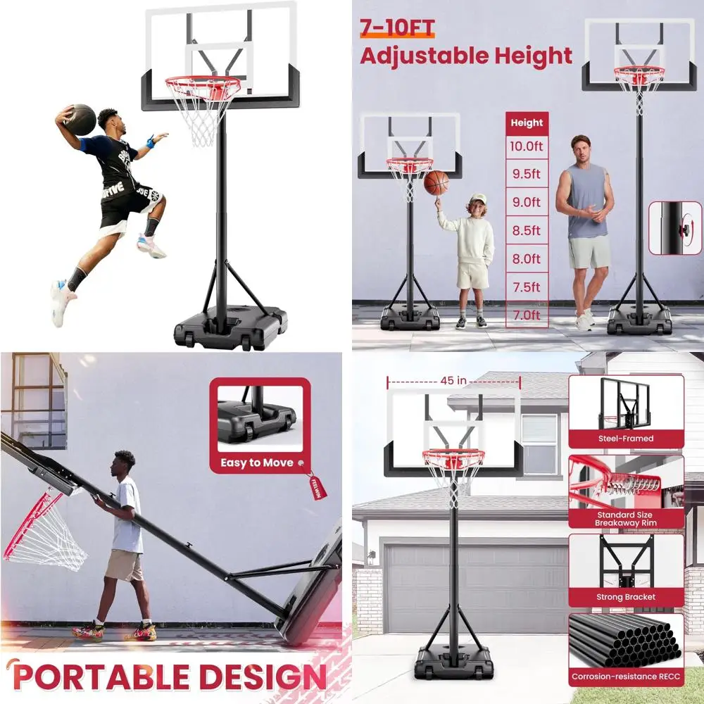 портативная система баскетбольных колец с регулируемой высотой — сверхпрочный стальной каркас для использования на открытом воздухе и в помещении, 45 дюймов
портативная система баскетбольных колец с регулируемой высотой — сверхпрочный стальной каркас для использования на открытом воздухе и в помещении, 45 дюймов