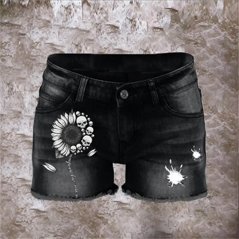 Women's Denim Shorts 2024 Summer New Vintage Dark Skull Print Fashion Casual Plus Size Shorts
Women's Denim Shorts 2024 Summer New Vintage Dark Skull Print Fashion Casual Plus Size Shorts