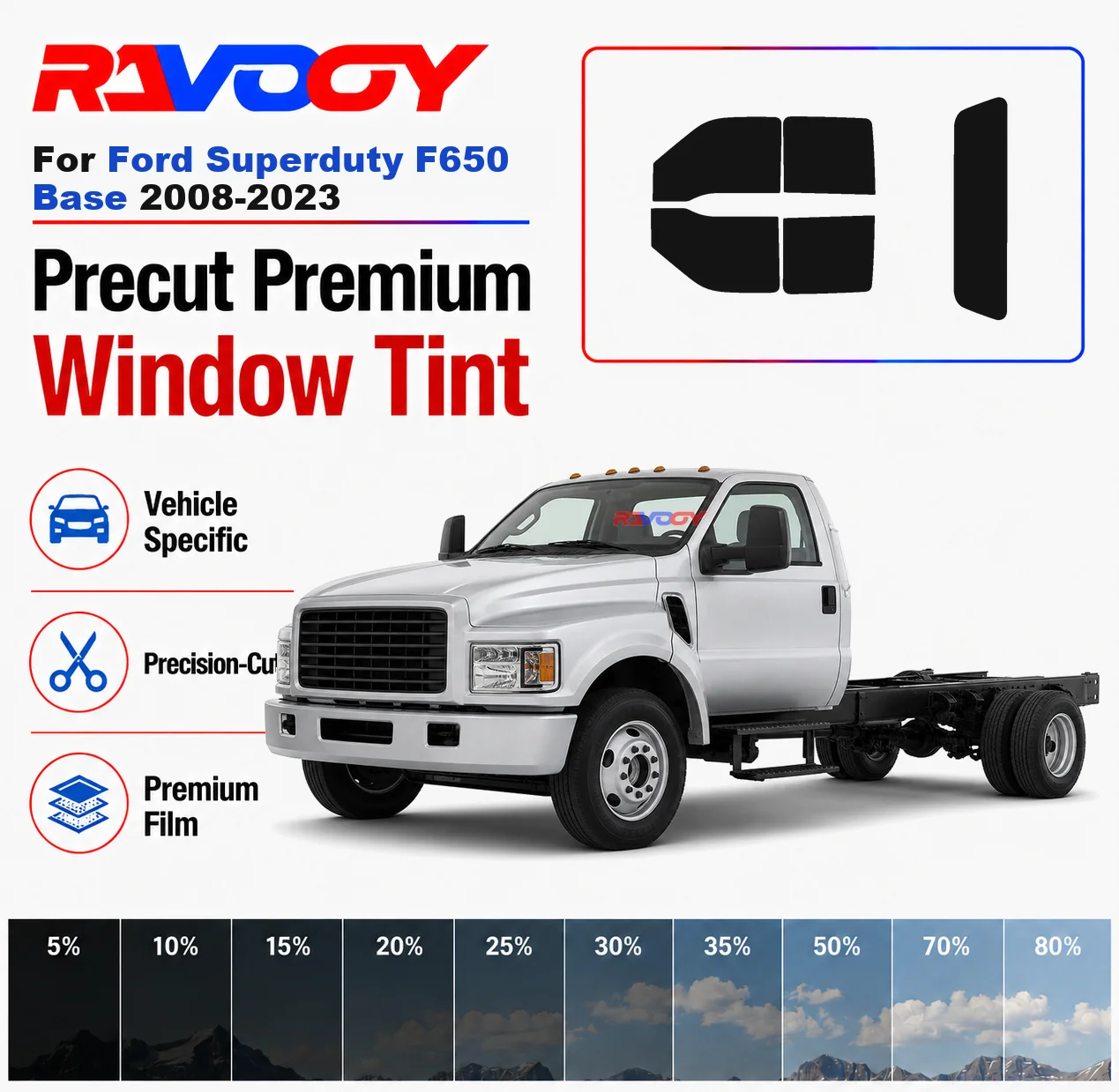 Premium Precut Window Tint Kit Front Rear Windows Rear Windshield For Ford Superduty F650 Base 2008-2023 Nano Ceramic Film
Premium Precut Window Tint Kit Front Rear Windows Rear Windshield For Ford Superduty F650 Base 2008-2023 Nano Ceramic Film