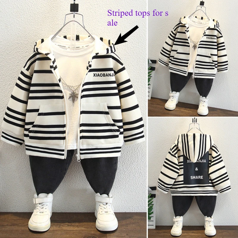 25 New Spring Children's Casual Hooded Striped Jacket Boys Hoodie Coats Fashion Striped Jacket Kids Fashionable Tops Teen Boys
25 New Spring Children's Casual Hooded Striped Jacket Boys Hoodie Coats Fashion Striped Jacket Kids Fashionable Tops Teen Boys