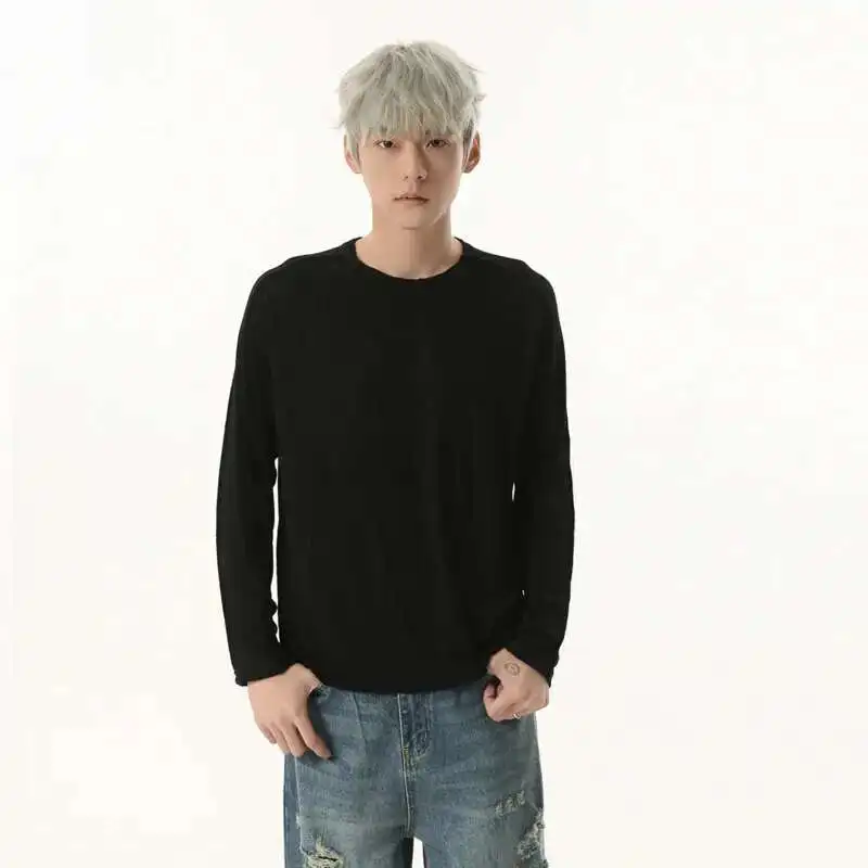 Korean Style Men's T-shirts Loose Round Collar Tees New Trendy Male Long Sleeve Casual Pullover Tops 2025 spring
Korean Style Men's T-shirts Loose Round Collar Tees New Trendy Male Long Sleeve Casual Pullover Tops 2025 spring