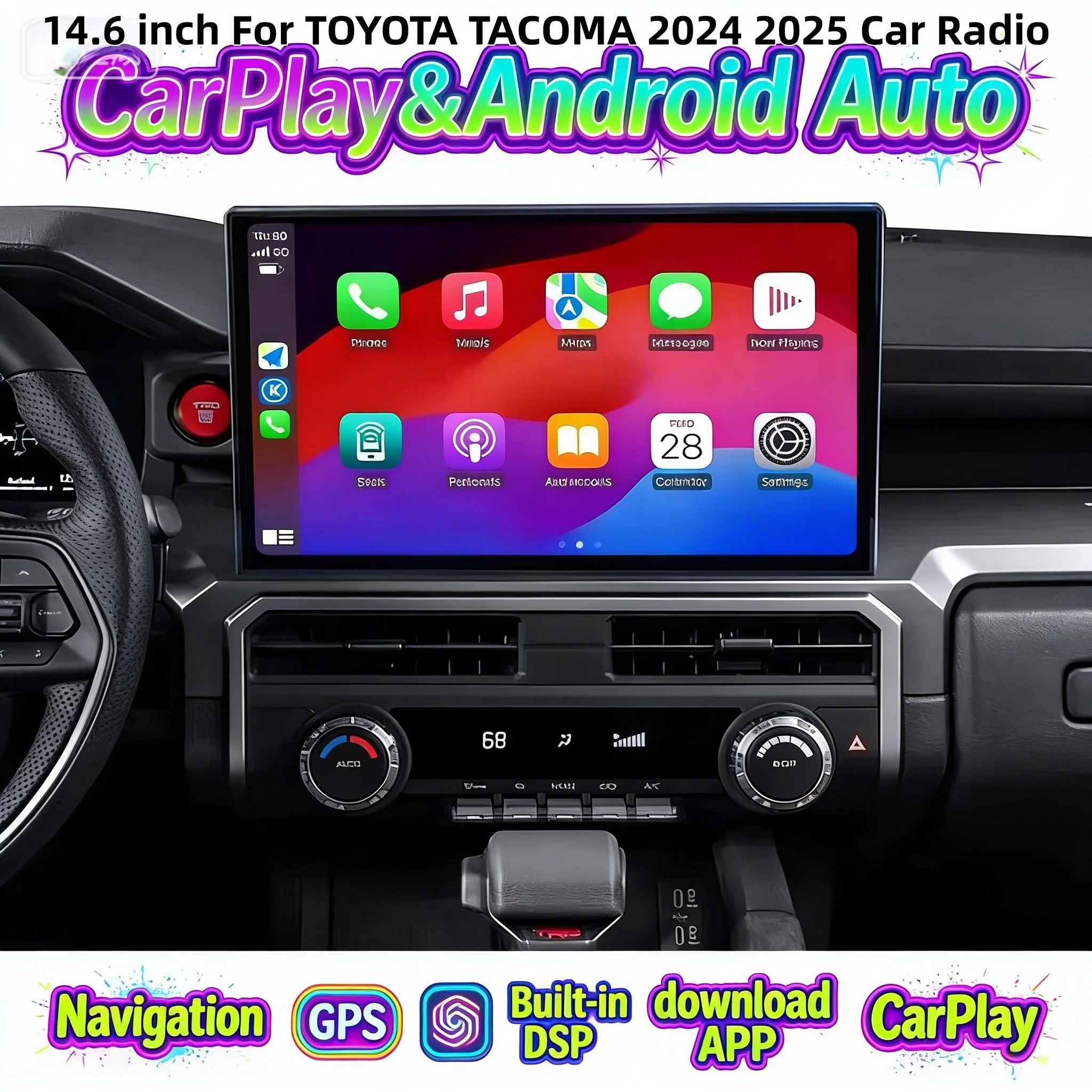 Мультимедийный видеоплеер с навигацией для TOYOTA TACOMA 2024-2025: беспроводной CarPlay, сенсорный экран, GPS, стереосистема, 4G, DSP
Мультимедийный видеоплеер с навигацией для TOYOTA TACOMA 2024-2025: беспроводной CarPlay, сенсорный экран, GPS, стереосистема, 4G, DSP
