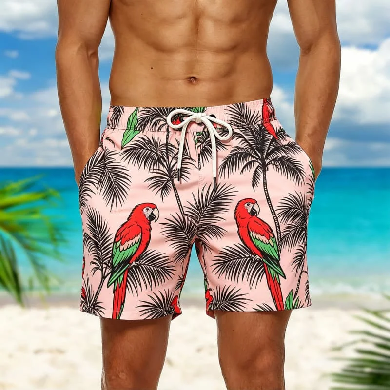 Men's tropical island vacation style printed casual shorts, suitable for beach vacations, pool gatherings, and daily leisure
Men's tropical island vacation style printed casual shorts, suitable for beach vacations, pool gatherings, and daily leisure