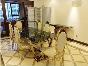 Modern minimalist black royal dining table modern marble dining table
Modern minimalist black royal dining table modern marble dining table