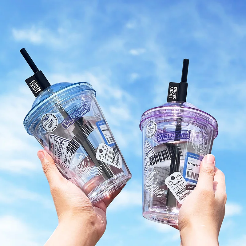 380ml Double Layer Straw Cup Heat Resistant Dome Lid Transparent Plastic Beverage Cup Water Bottle Fruit Coffee Milk Straw Mug
380ml Double Layer Straw Cup Heat Resistant Dome Lid Transparent Plastic Beverage Cup Water Bottle Fruit Coffee Milk Straw Mug