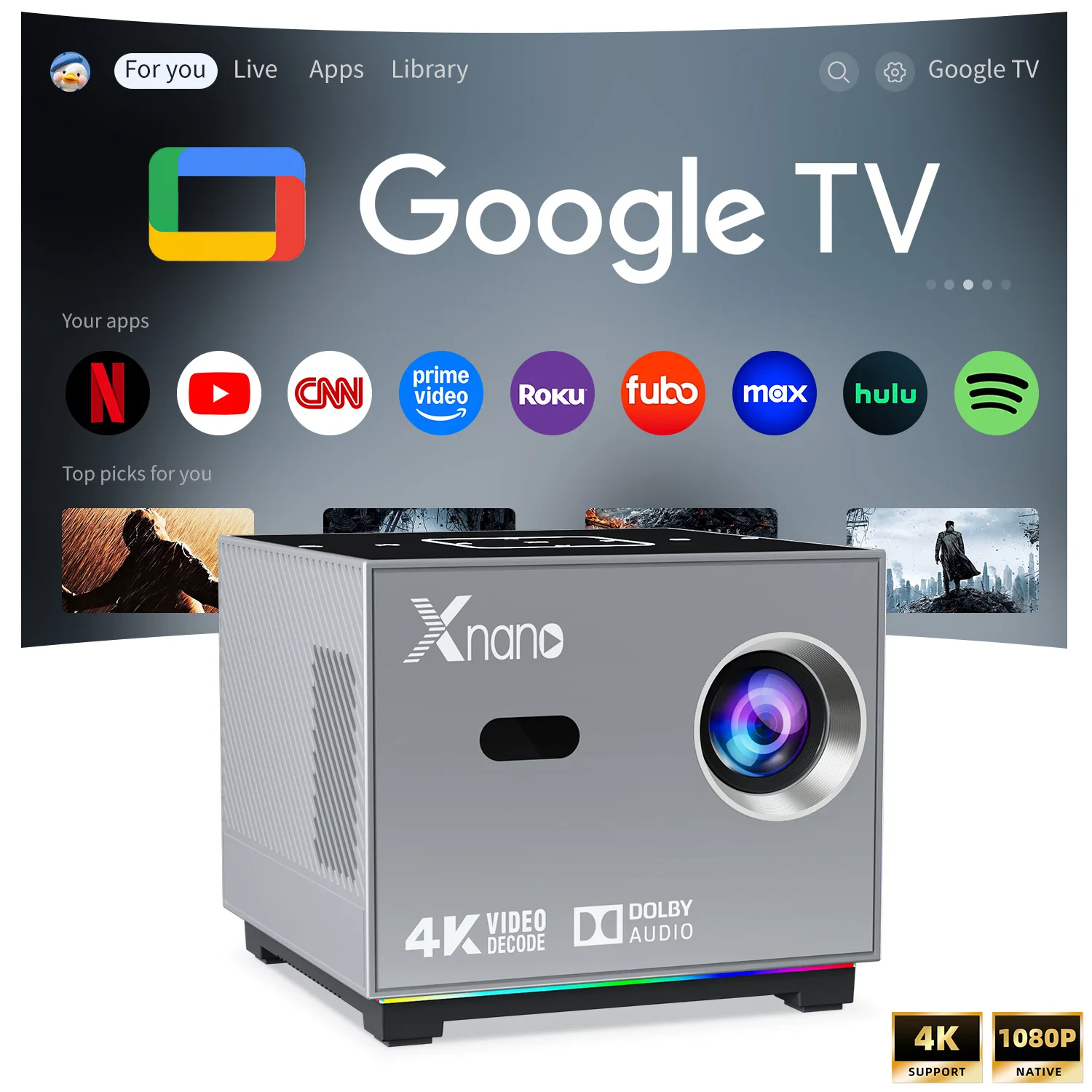 Мини-проектор Xnano 4K 1280*720P Android 9 350ANSI с двойным Wi-Fi, BT5.0, автофокусом, для домашнего кинотеатра и улицы, портативный, X3 Smart Projetor
Мини-проектор Xnano 4K 1280*720P Android 9 350ANSI с двойным Wi-Fi, BT5.0, автофокусом, для домашнего кинотеатра и улицы, портативный, X3 Smart Projetor