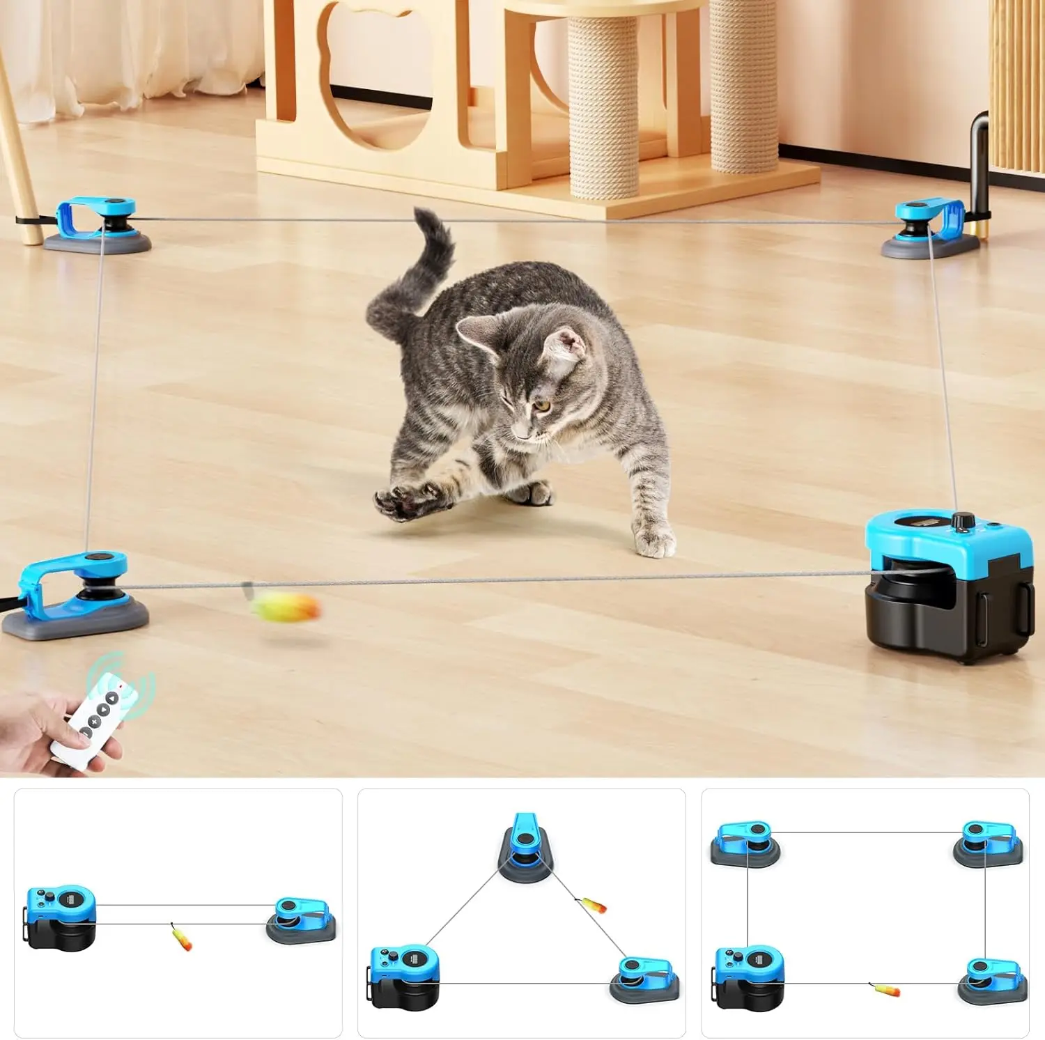 Upgraded Interactive Cat Toy for Indoor Cats, Auto/Manual Control DIY Cat Feather Mouse Toy Treadmill for Bored Kitten Puppy
Upgraded Interactive Cat Toy for Indoor Cats, Auto/Manual Control DIY Cat Feather Mouse Toy Treadmill for Bored Kitten Puppy