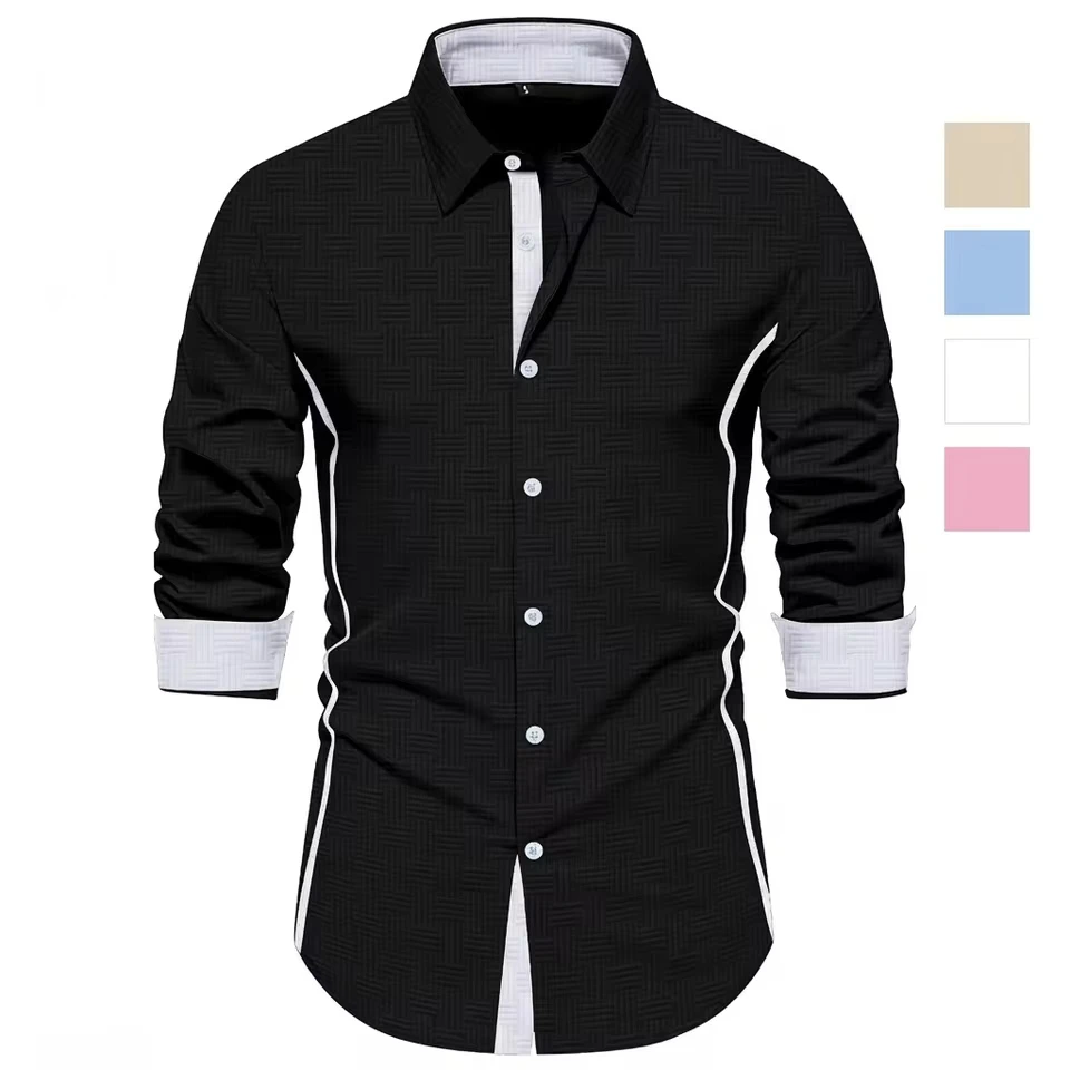 Fashion Men's Jacquard Color Matching Casual Long Sleeve Shirt
Fashion Men's Jacquard Color Matching Casual Long Sleeve Shirt