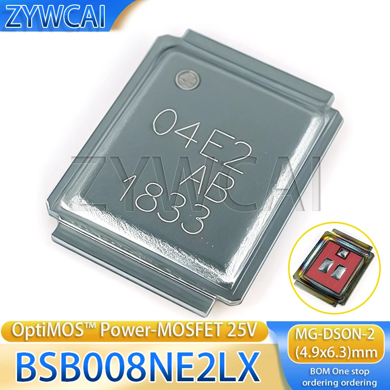 5PCS BSB008NE2LX MG-DSON-2(4.9x6.3)mm 04E2 AB 1833 180A 25V 1pc N-channel OptiMOS™ power MOSFET 25V field-effect transistor
5PCS BSB008NE2LX MG-DSON-2(4.9x6.3)mm 04E2 AB 1833 180A 25V 1pc N-channel OptiMOS™ power MOSFET 25V field-effect transistor