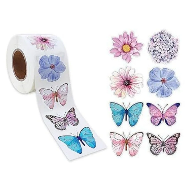 500Pcs/Roll Bright Butterfly Colorful Decal Flower Stickers Notebooks DIY Projects Decorations Gifts Decorating Kids Favors
500Pcs/Roll Bright Butterfly Colorful Decal Flower Stickers Notebooks DIY Projects Decorations Gifts Decorating Kids Favors