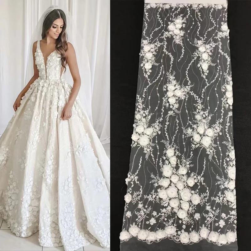 (5yards/pc) High quality appliqued French net lace white African 3D flowers tulle lace with beads for wedding dress FZX102
(5yards/pc) High quality appliqued French net lace white African 3D flowers tulle lace with beads for wedding dress FZX102