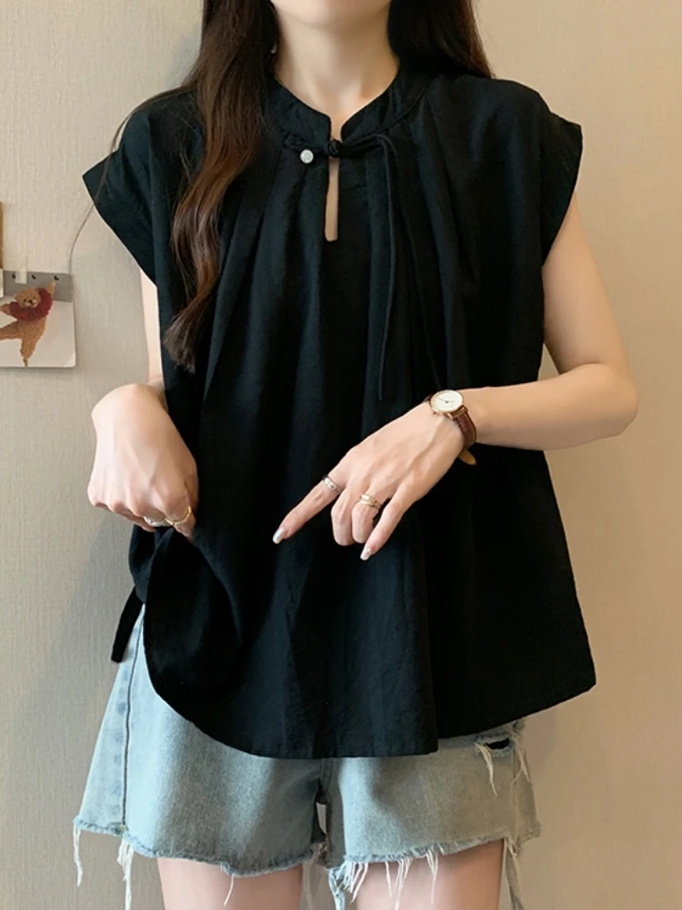 Slimming Short Sleeve Chiffon Shirt Women's Summer plus Size Conceal Belly Button Design Korean Style Loose Fit T-shirt
Slimming Short Sleeve Chiffon Shirt Women's Summer plus Size Conceal Belly Button Design Korean Style Loose Fit T-shirt